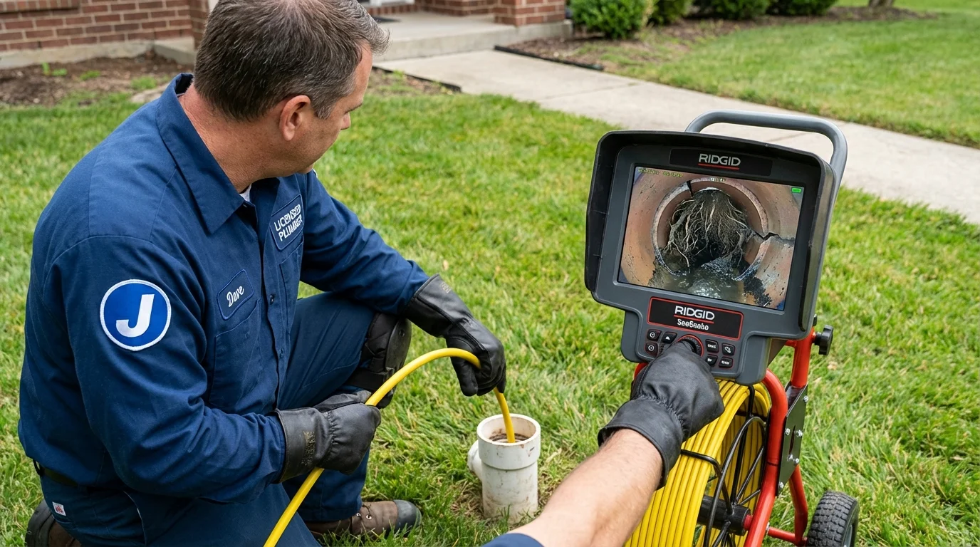 Sewer camera inspection being performed by Johns Plumbing LLC in Bronson